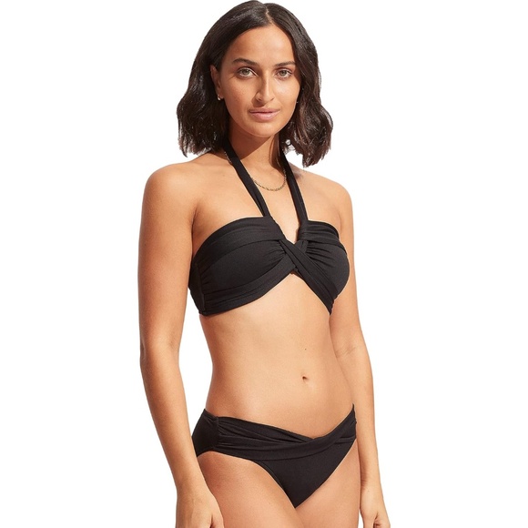 Seafolly Collective Halter Bandeau and Twist Band Hipster Bottoms Bikini Set - Picture 7 of 9